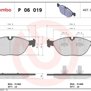 Remblokset Brembo P 06 019 Bulkbestelling