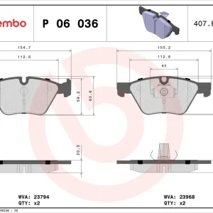 Remblokset Brembo P 06 036X Finale Uitverkoop