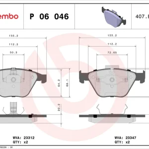 Plaats Bestelling Remblokset Brembo P 06 046