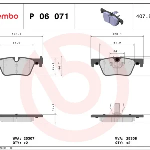Remblokset Brembo P 06 071X Gereduceerde Prijs