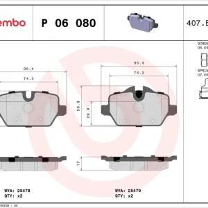 Op = Op Remblokset Brembo P 06 080